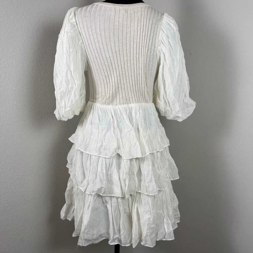 Sofie The Label Cream Babydoll Trapeze Style Tiered Dress- Size Small - Picture 11 of 13